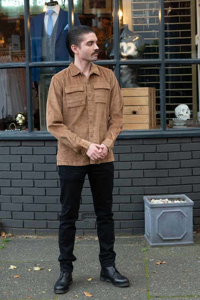 Blend Brown Cord Overshirt