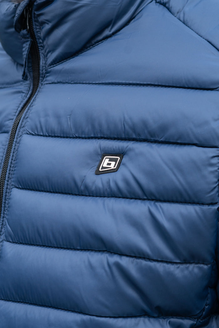 Blend Dress Blue Quilted Coat