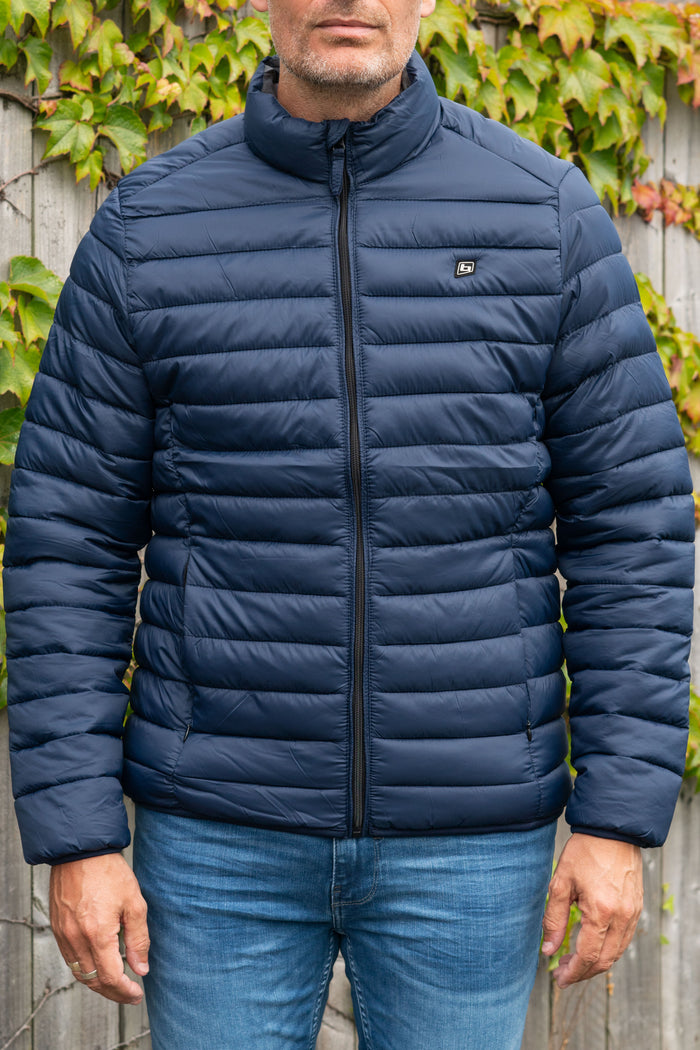 Blend Dress Blue Quilted Coat