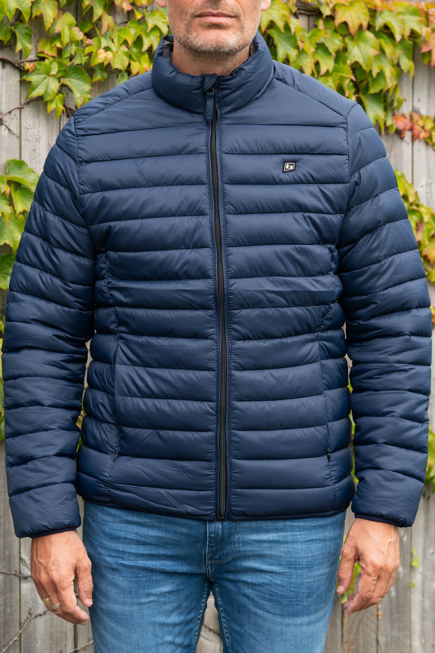 Blend Dress Blue Quilted Coat