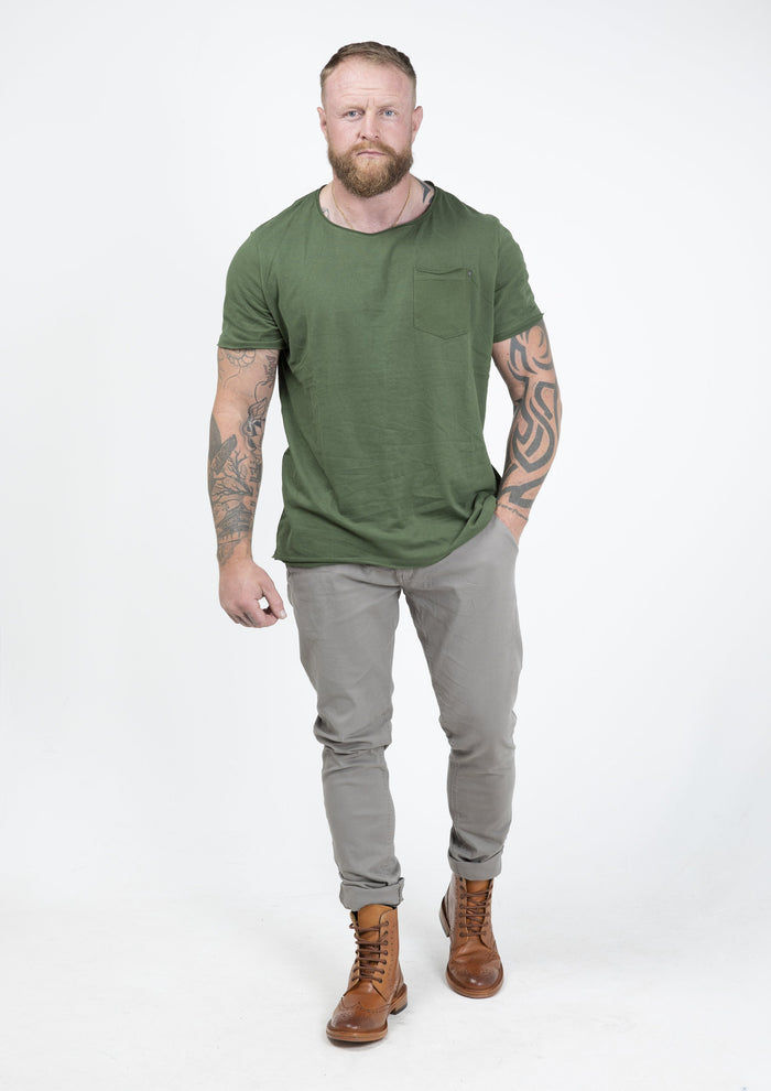 Blend Forest Green Crew Neck Cotton T-Shirt