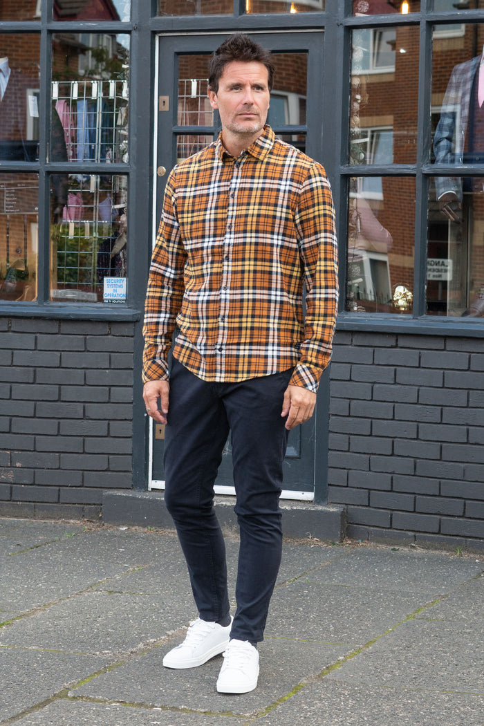 Blend Glazed Ginger Check Shirt