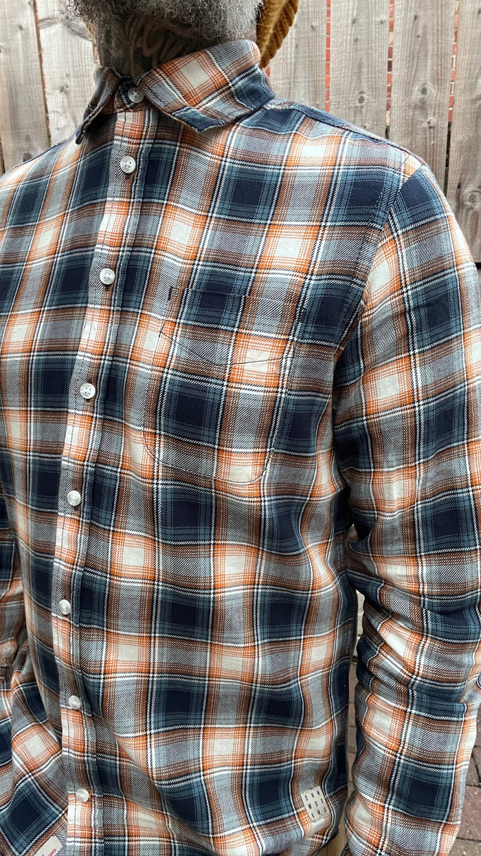 Blend Navy & Orange Checked Shirt