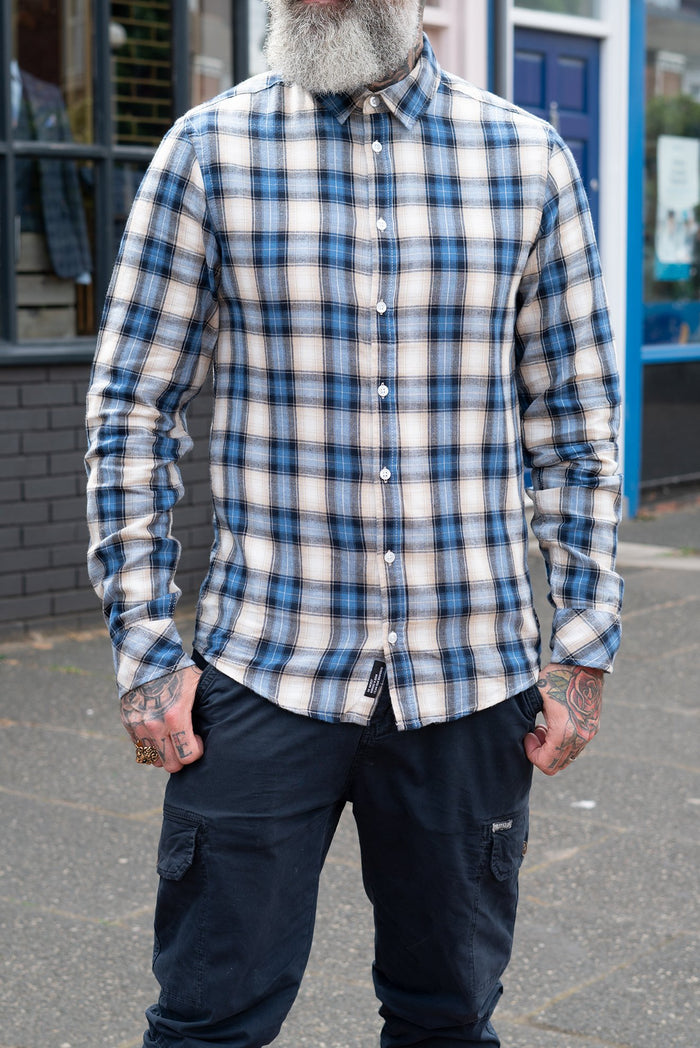 Blend Navy & Tan Check Shirt