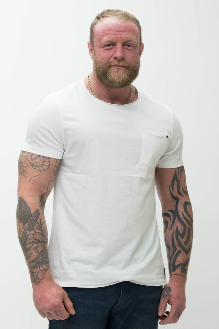 Blend White Crew Neck Cotton T-Shirt