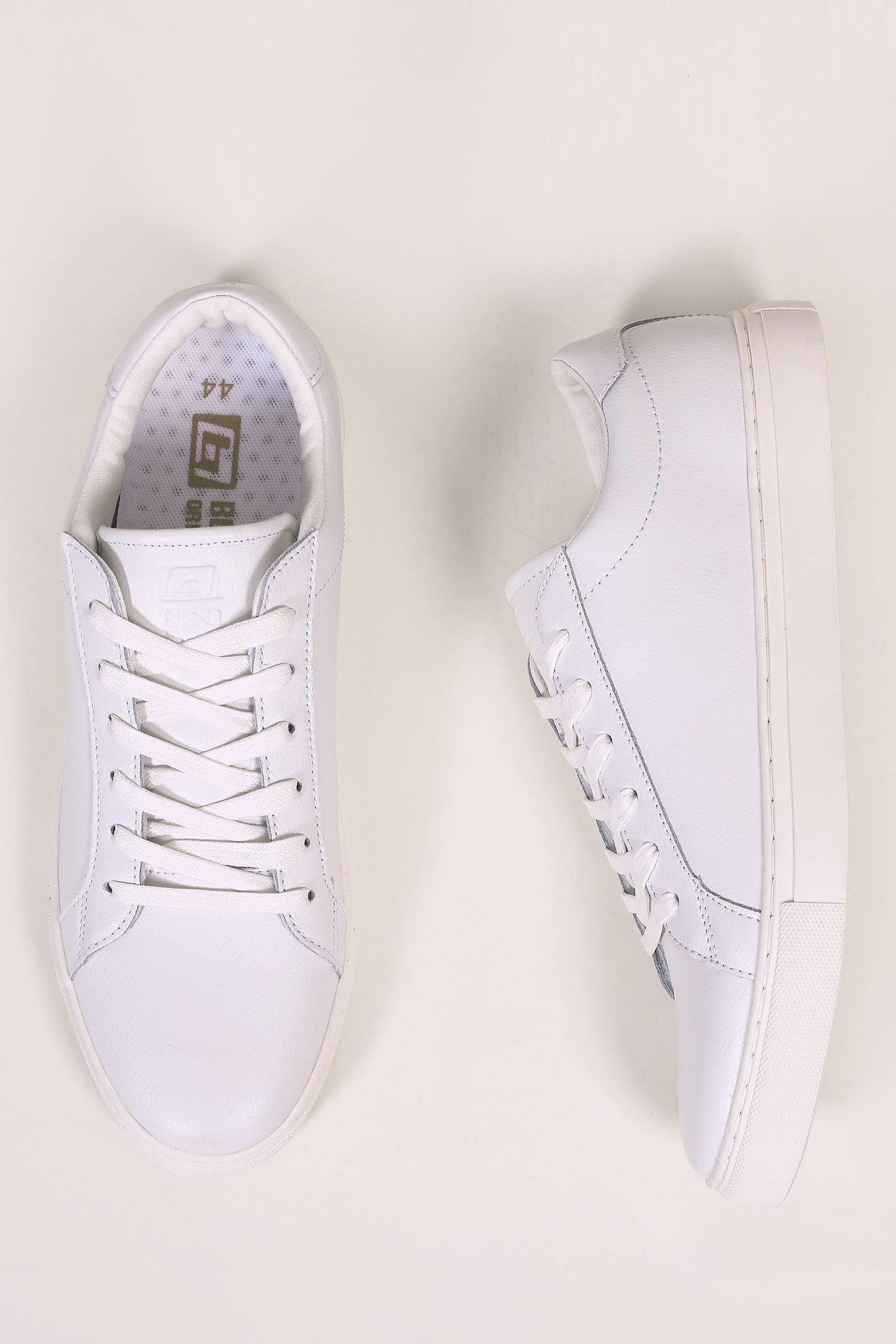 Blend White Leather Grain Sneakers 7