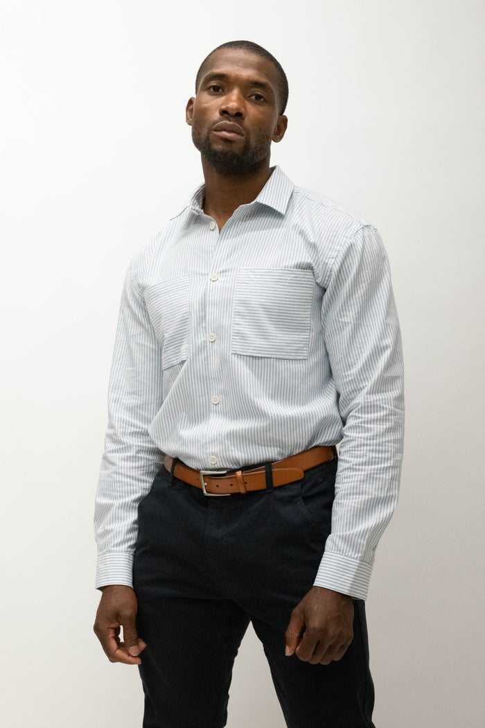 Casual Friday Alvin Faded Denim Oxford Shirt