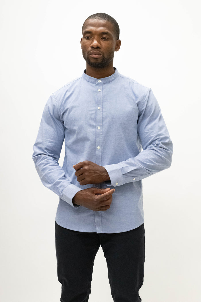 Casual Friday Arthur Blue Grandad Shirt
