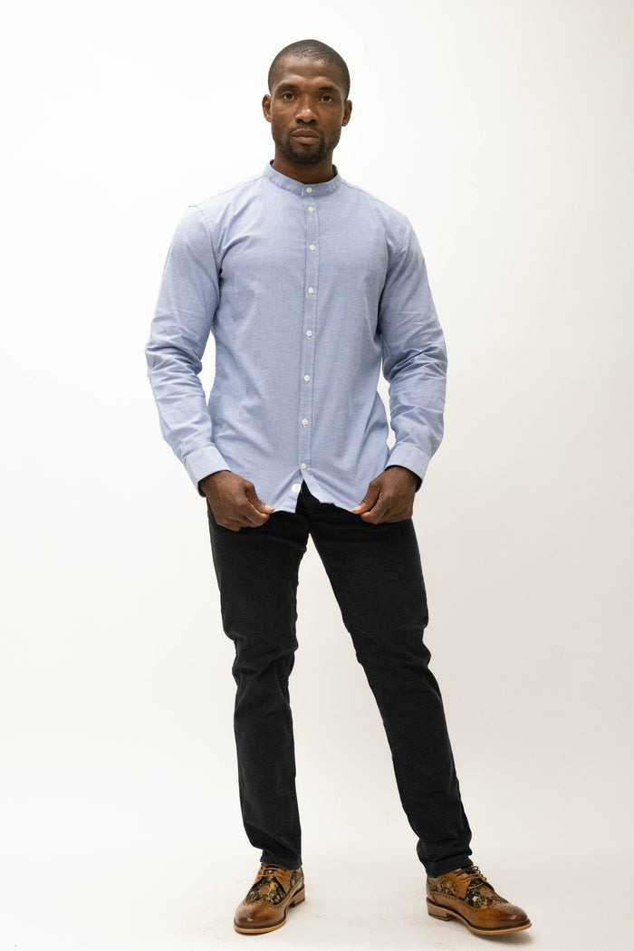 Casual Friday Arthur Blue Grandad Shirt