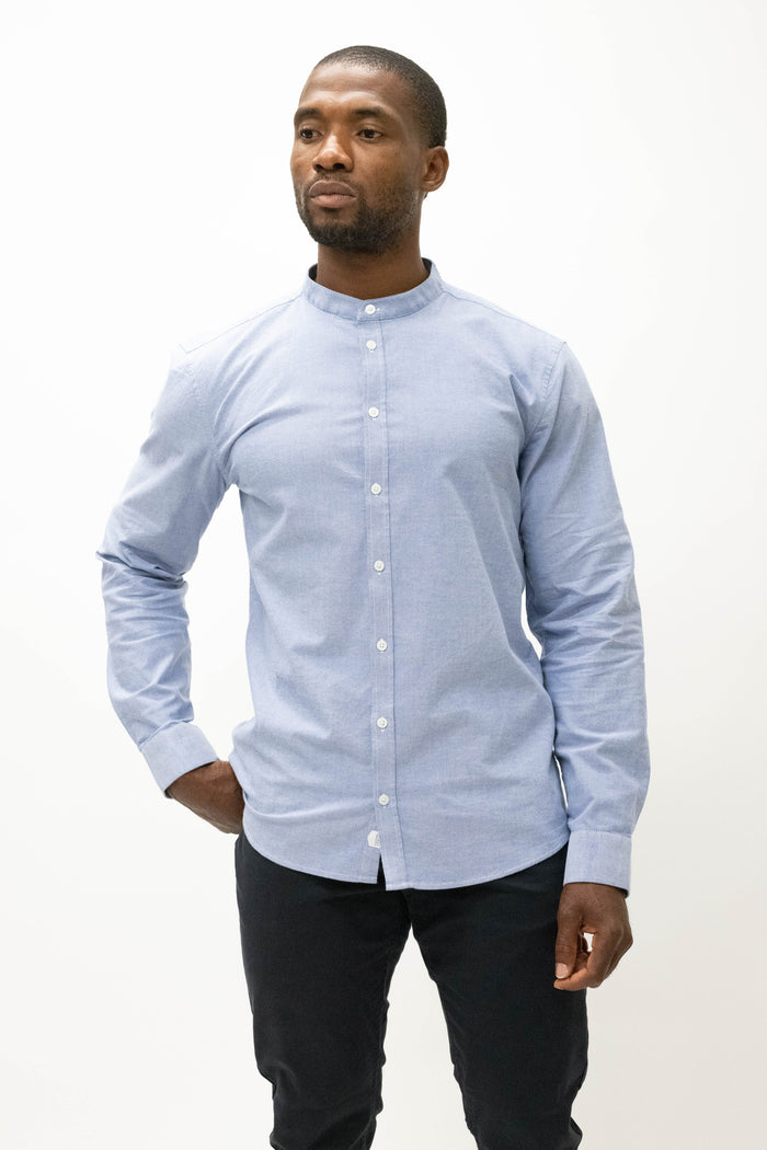 Casual Friday Arthur Blue Grandad Shirt