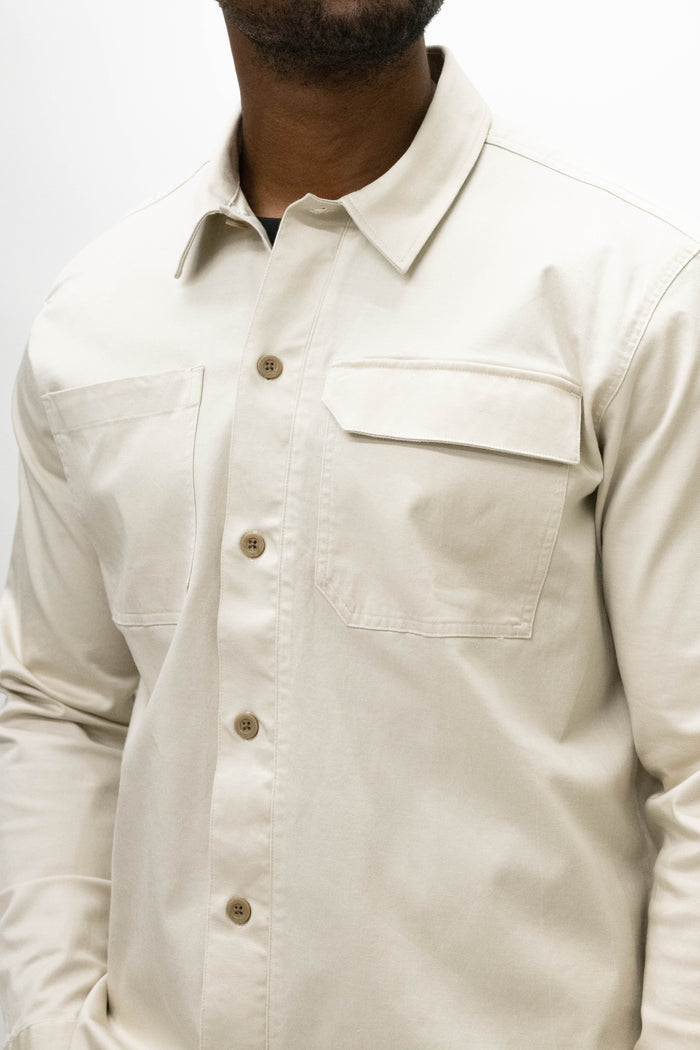 Casual Friday August Lyocell Light Sand Overshirt