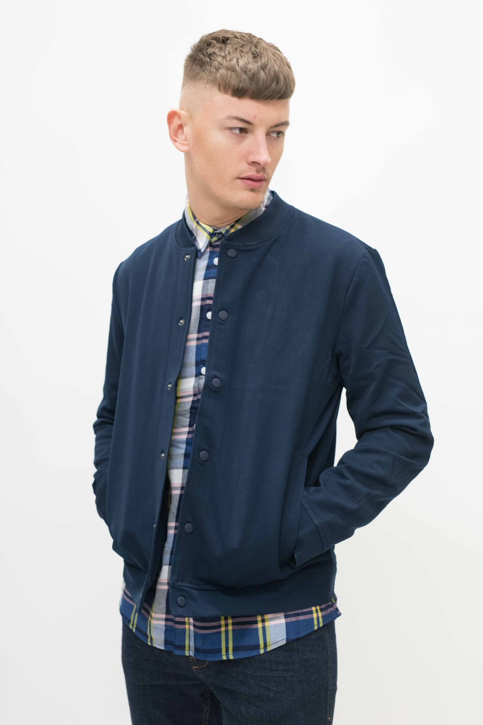 Casual Friday Jels Navy Bomber Jacket