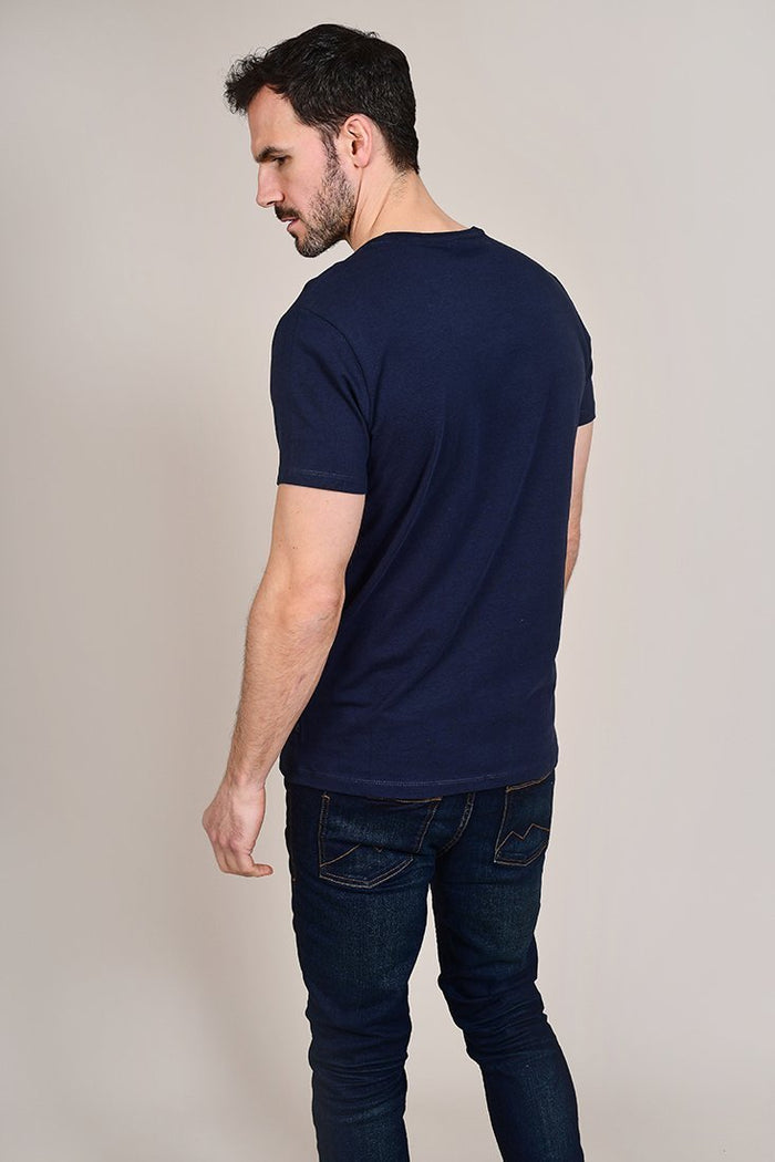 Casual Friday Navy Crew Neck Cotton T-Shirt