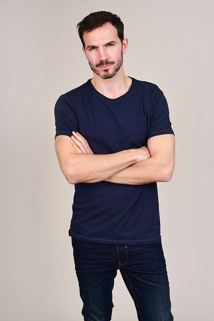 Casual Friday Navy Crew Neck Cotton T-Shirt S