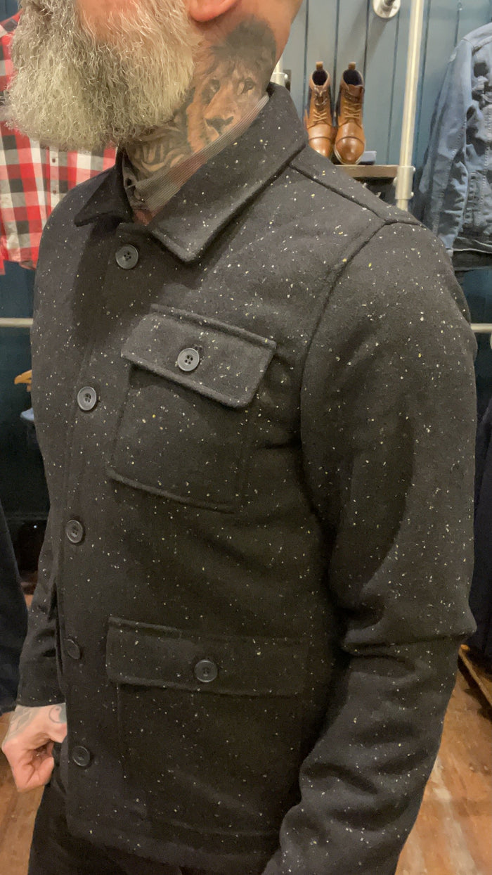 Casual Friday Navy With Fleck Worker Overshirt