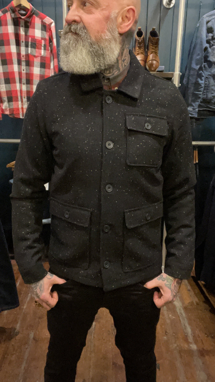 Casual Friday Navy With Fleck Worker Overshirt S