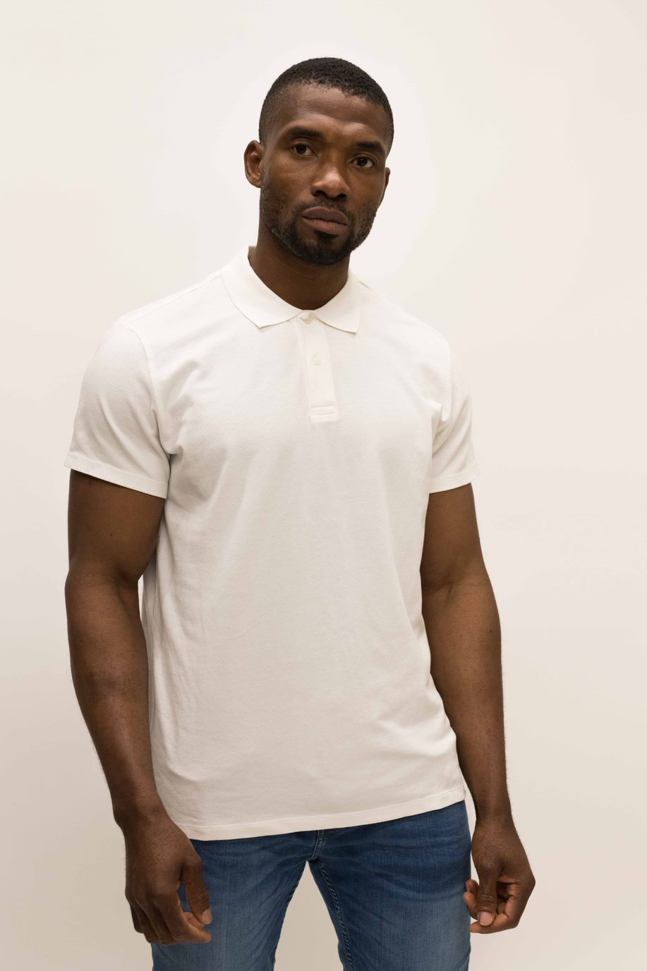 Casual Friday Tristan Ecru Bubble Polo Shirt