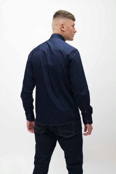 Claudio Lugli Navy Shirt With Multi-Coloured Buttons