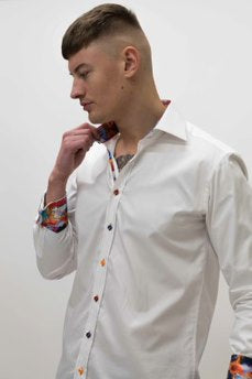 Claudio Lugli White Shirt With Multi-Coloured Buttons