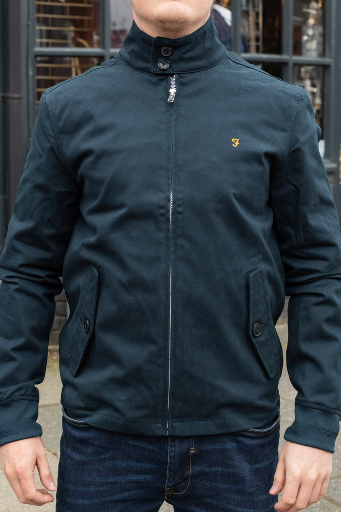 Farah Hardy Organic Cotton Harrington Jacket in True Navy