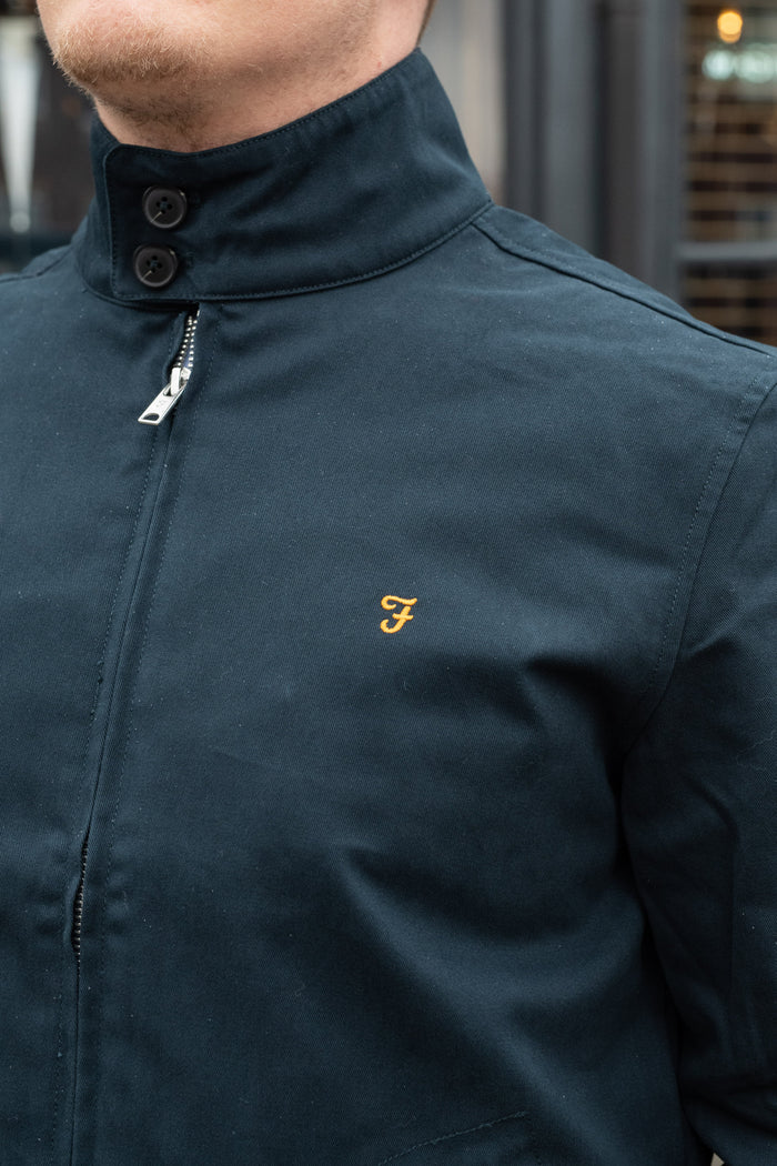 Farah Hardy Organic Cotton Harrington Jacket in True Navy