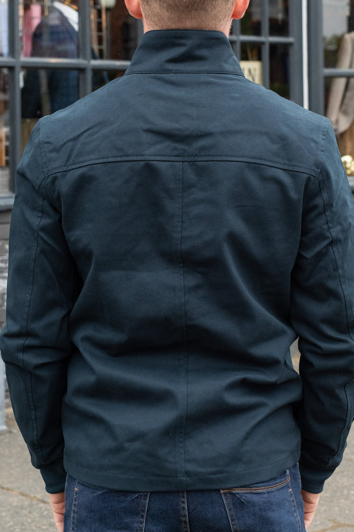Farah Hardy Organic Cotton Harrington Jacket in True Navy