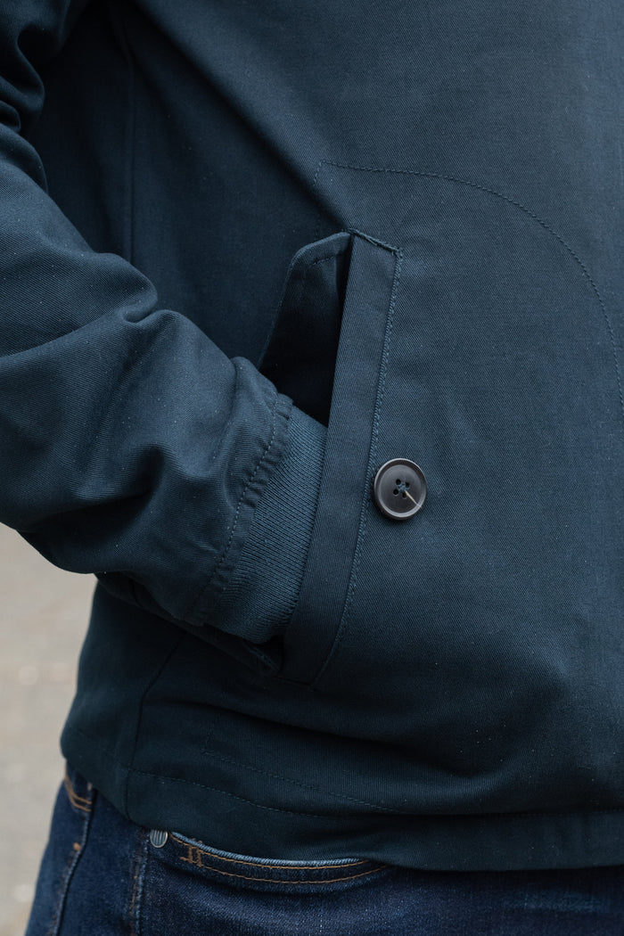 Farah Hardy Organic Cotton Harrington Jacket in True Navy