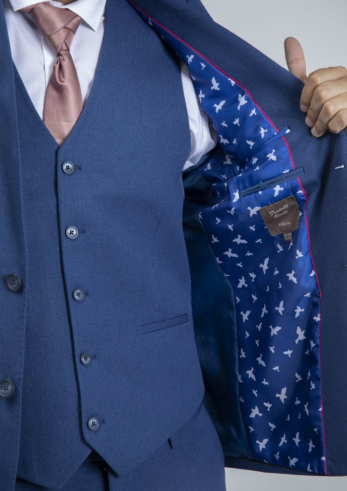 Fratelli Blue With Contrast Detail Blazer