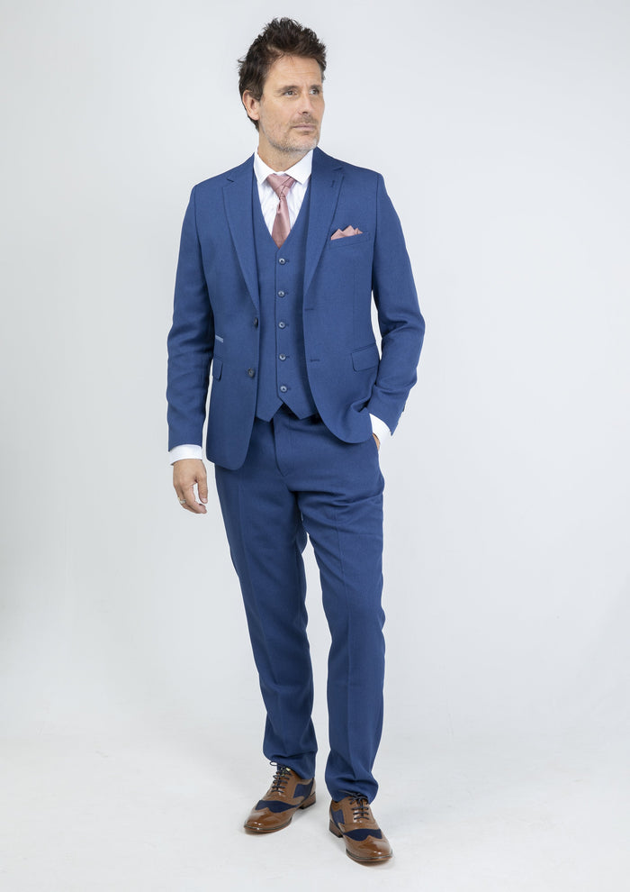 Fratelli Blue With Contrast Detail Blazer