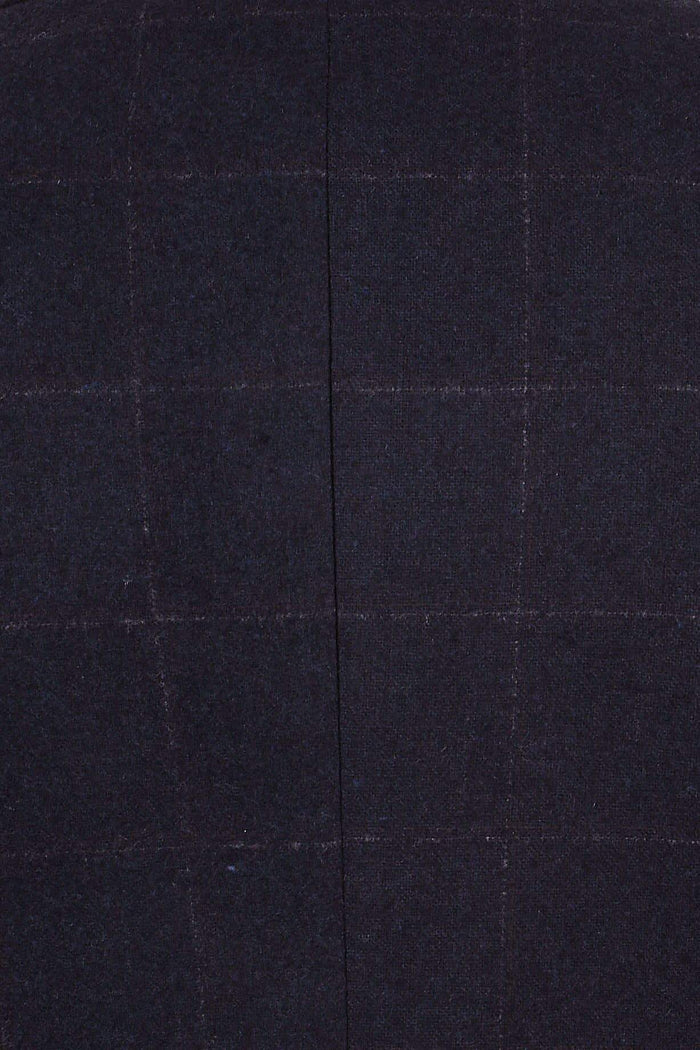 Fratelli Dark Navy Tweed Style Blazer With Subtle Check