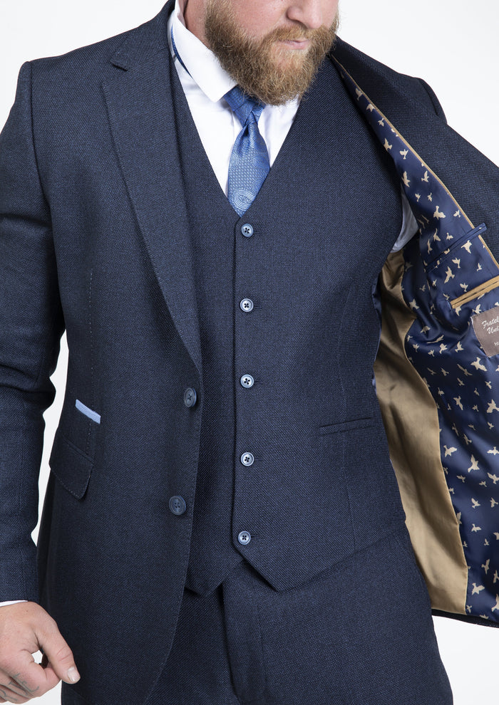 Fratelli Navy With Contrast Detail Blazer