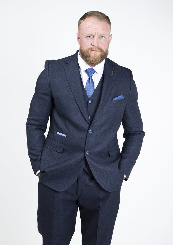 Fratelli Navy With Contrast Detail Blazer