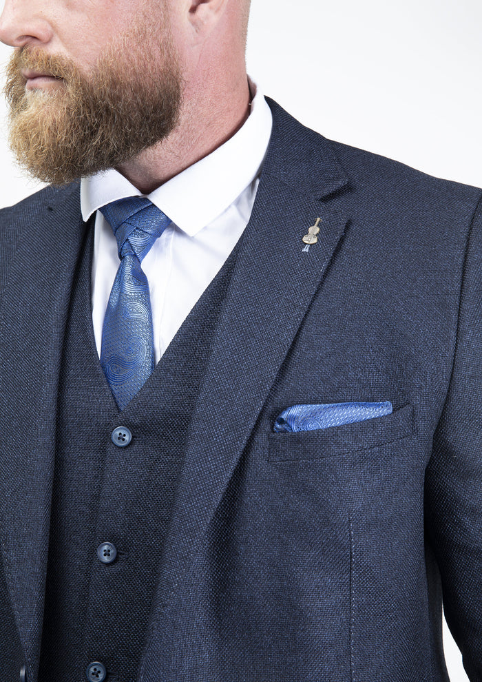 Fratelli Navy With Contrast Detail Blazer