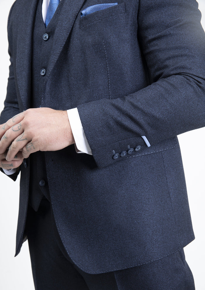 Fratelli Navy With Contrast Detail Blazer