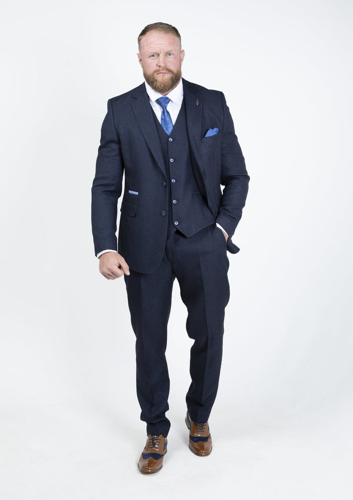 Fratelli Navy With Contrast Detail Blazer
