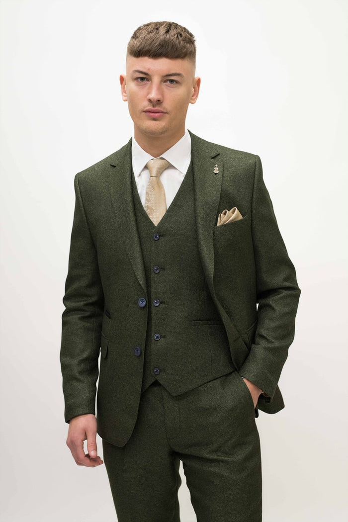 Fratelli Olive With Contrast Detail Blazer