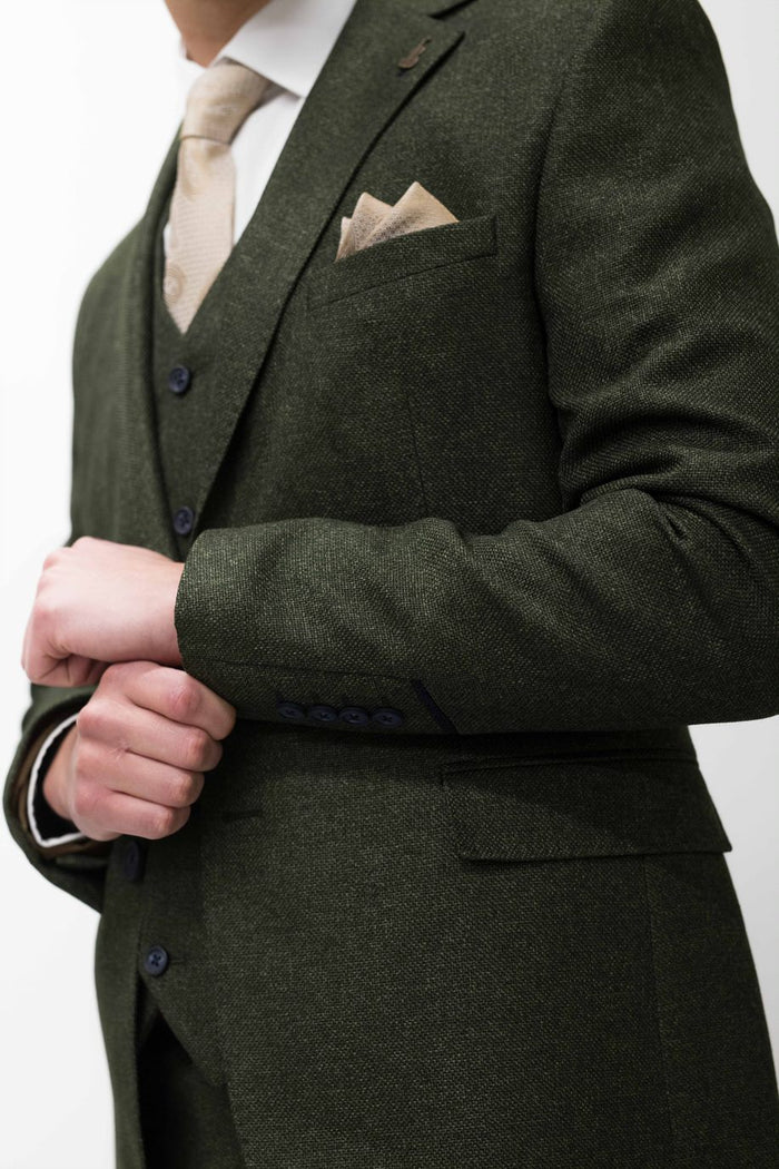 Fratelli Olive With Contrast Detail Blazer