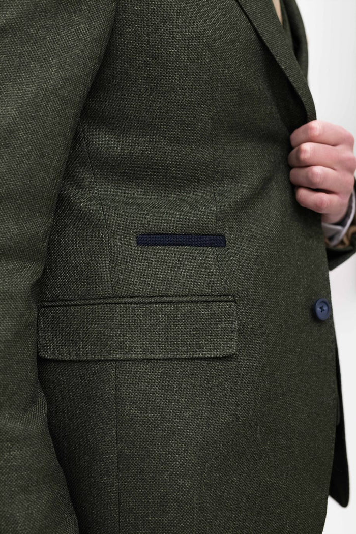 Fratelli Olive With Contrast Detail Blazer