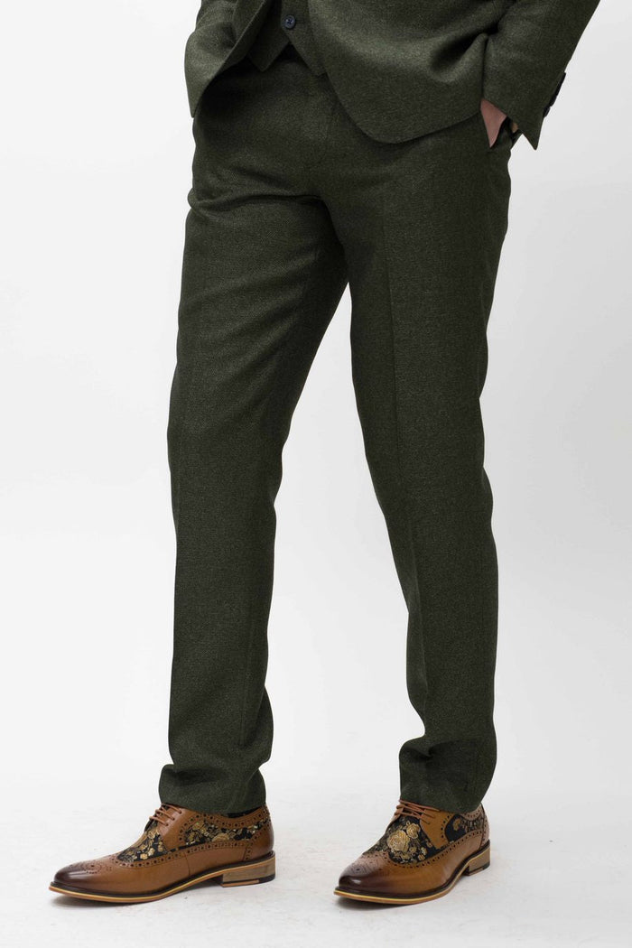 Fratelli Olive With Contrast Detail Trousers