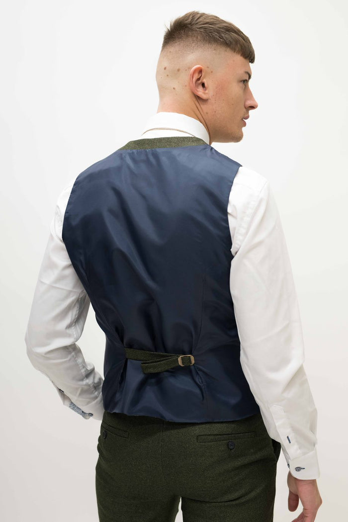 Fratelli Olive With Contrast Detail Waistcoat