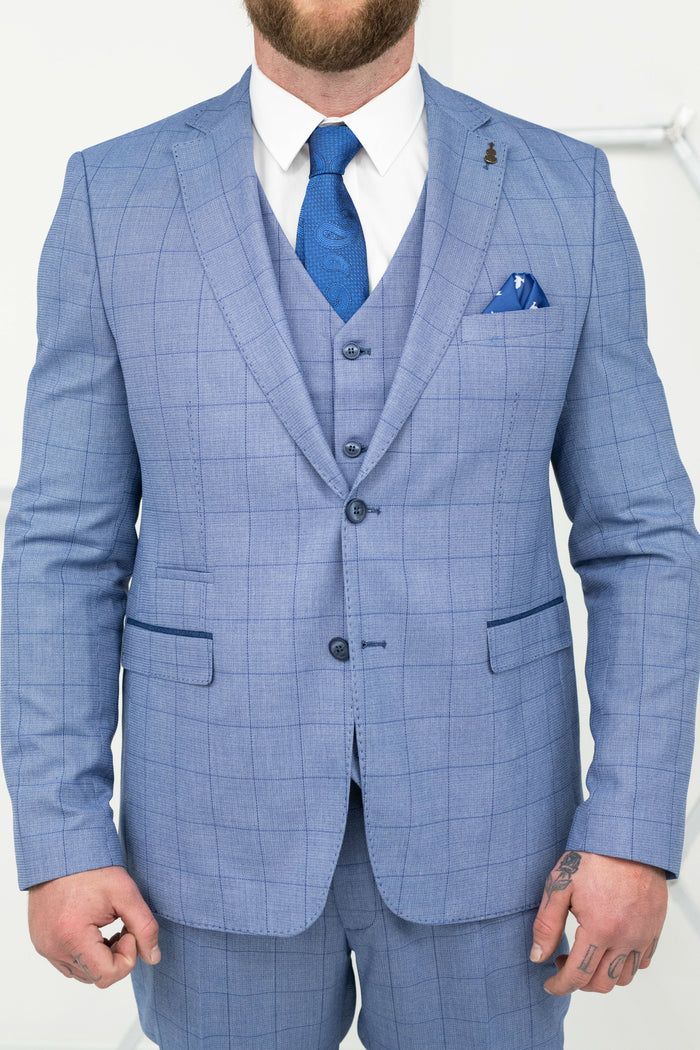 Fratelli Royal Windowpane Check Blazer