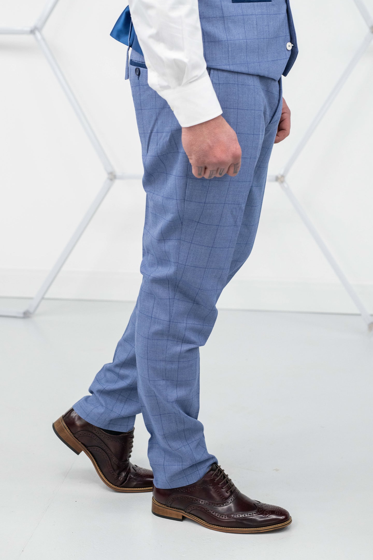 Fratelli Royal Windowpane Check Trousers