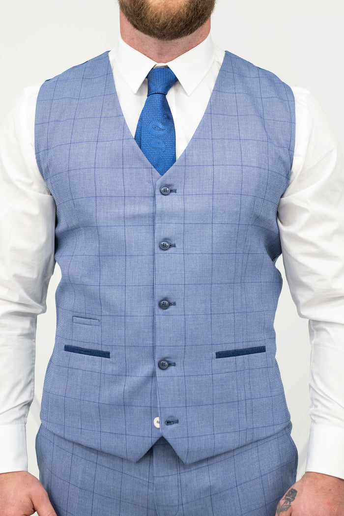 Fratelli Royal Windowpane Check Waistcoat