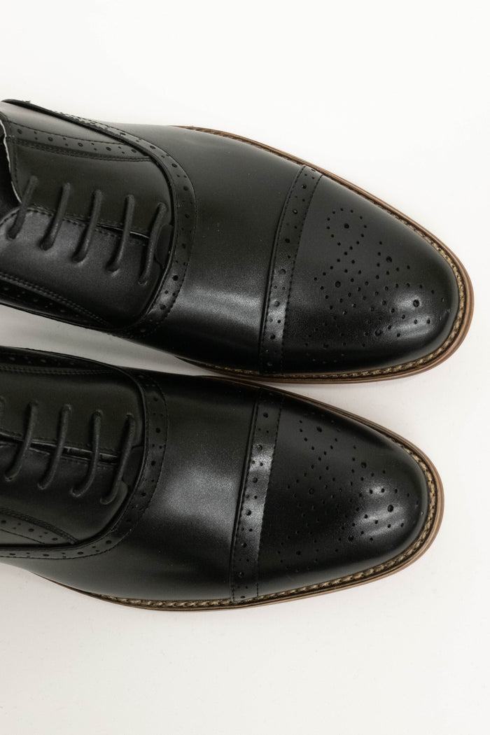 Goor Black Toe Cap Oxford Shoes