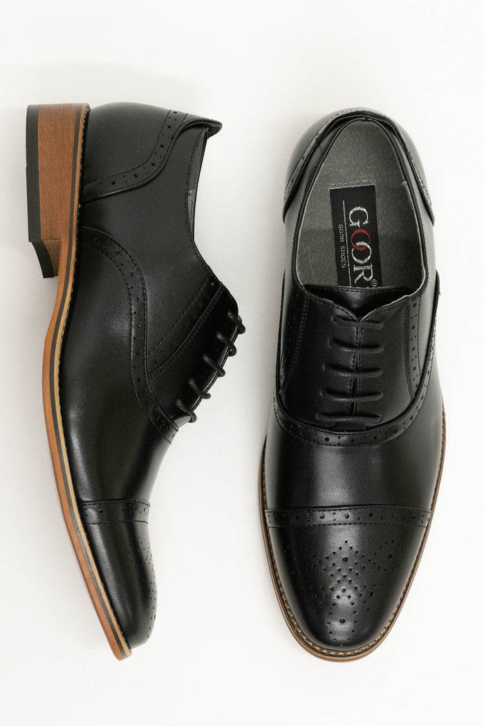 Goor Black Toe Cap Oxford Shoes