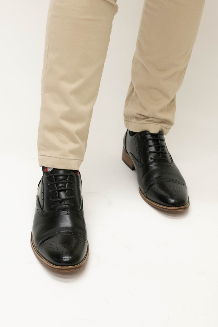 Goor Black Toe Cap Oxford Shoes