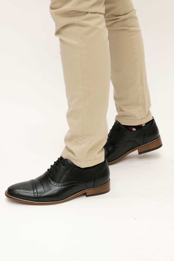 Goor Black Toe Cap Oxford Shoes