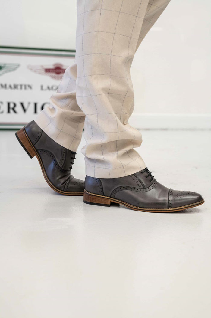 Goor Grey Toe Cap Oxford Shoes