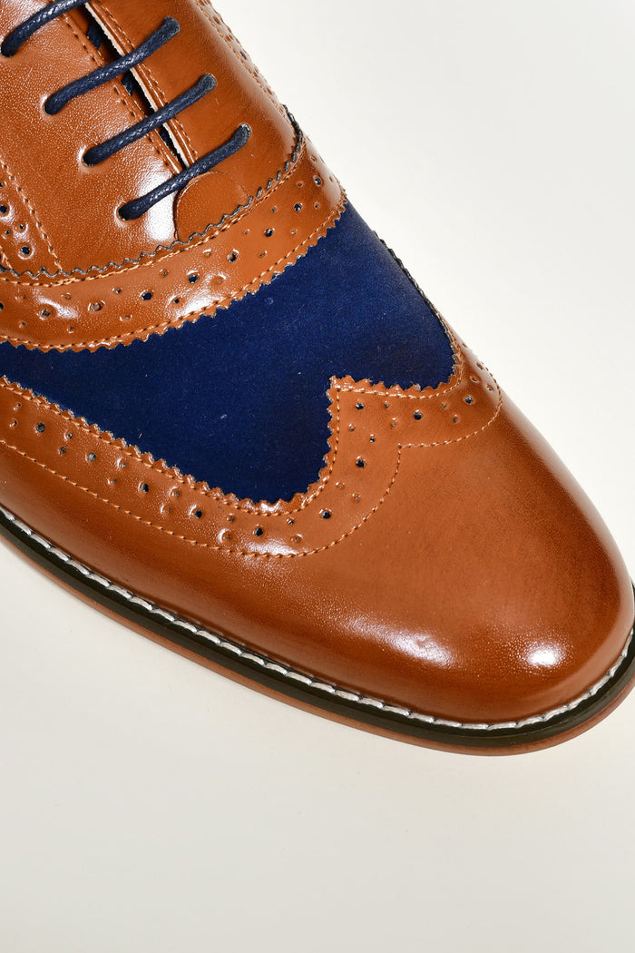 Goor Tan And Navy Brogues