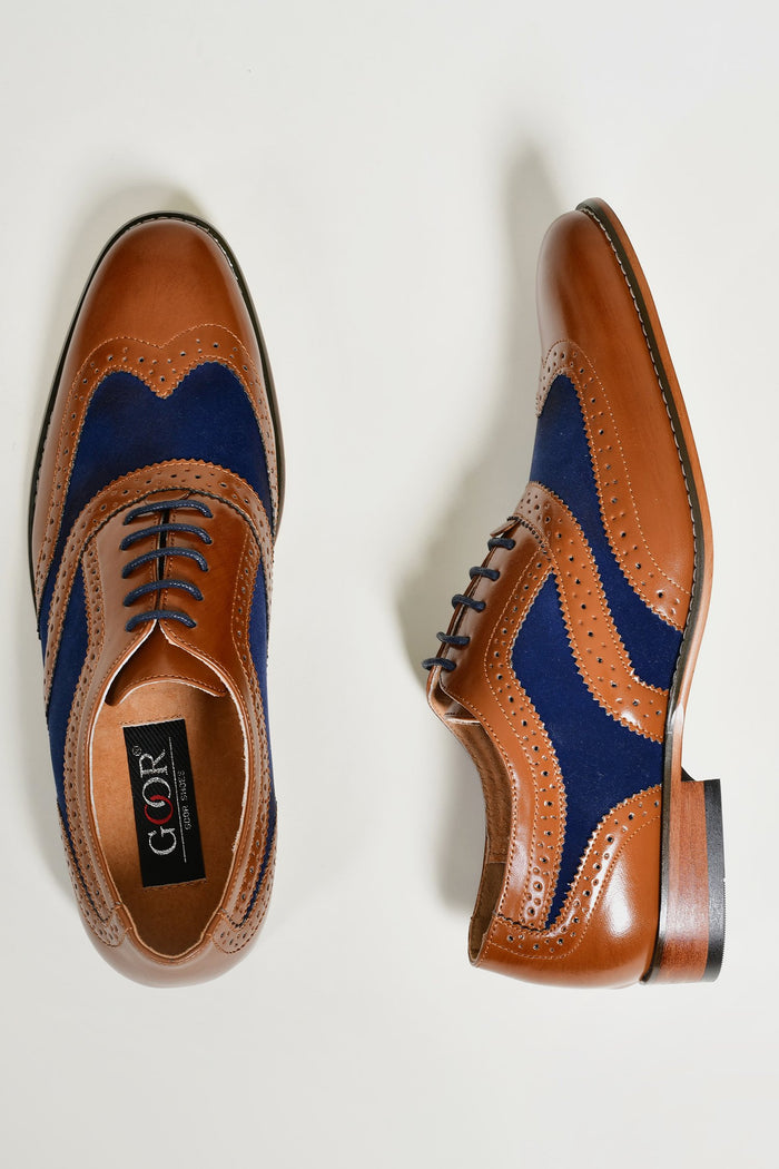 Goor Tan And Navy Brogues